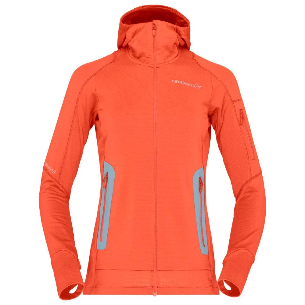 Fleece Norrona Falketind Power Grid Hood W's Orange Alert 3 Fleece Norrona Falketind Power Grid Hood W's Orange Alert