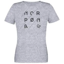 T-Shirt Norrona 29 Cotton Slant Logo W's Drizzle Melange/Caviar