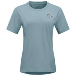 T-Shirt Norrona 29 Cotton Vikinghead Embroidery W's Tourmaline