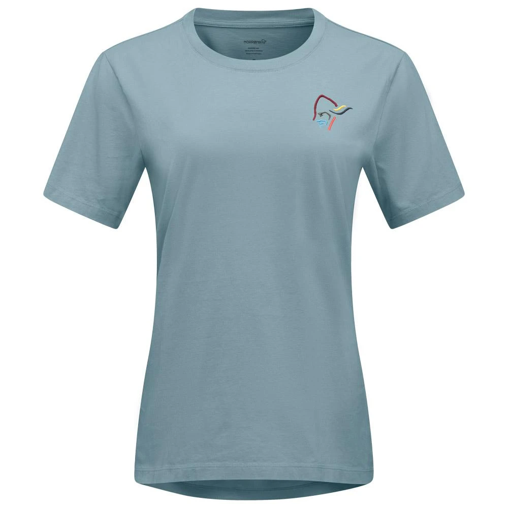 T-Shirt Norrona 29 Cotton Vikinghead Embroidery W's Tourmaline 3 T-Shirt Norrona 29 Cotton Vikinghead Embroidery W's Tourmaline