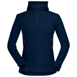Fleece Norrona Women's Falketind Warmwool2 Stretch Zip Hood Indigo Night