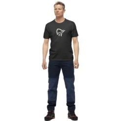 Norrona /29 Cotton Viking T-Shirt Herren - Caviar/Snowdrop -Norrona norrona 29 cotton viking t shirt men caviar snowdrop 3 1259331