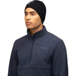 Norrona /29 Light MerinoUll Logo Mütze - Caviar Melange -Norrona norrona 29 light merinoull logo beanie caviar melange model 1 1519371