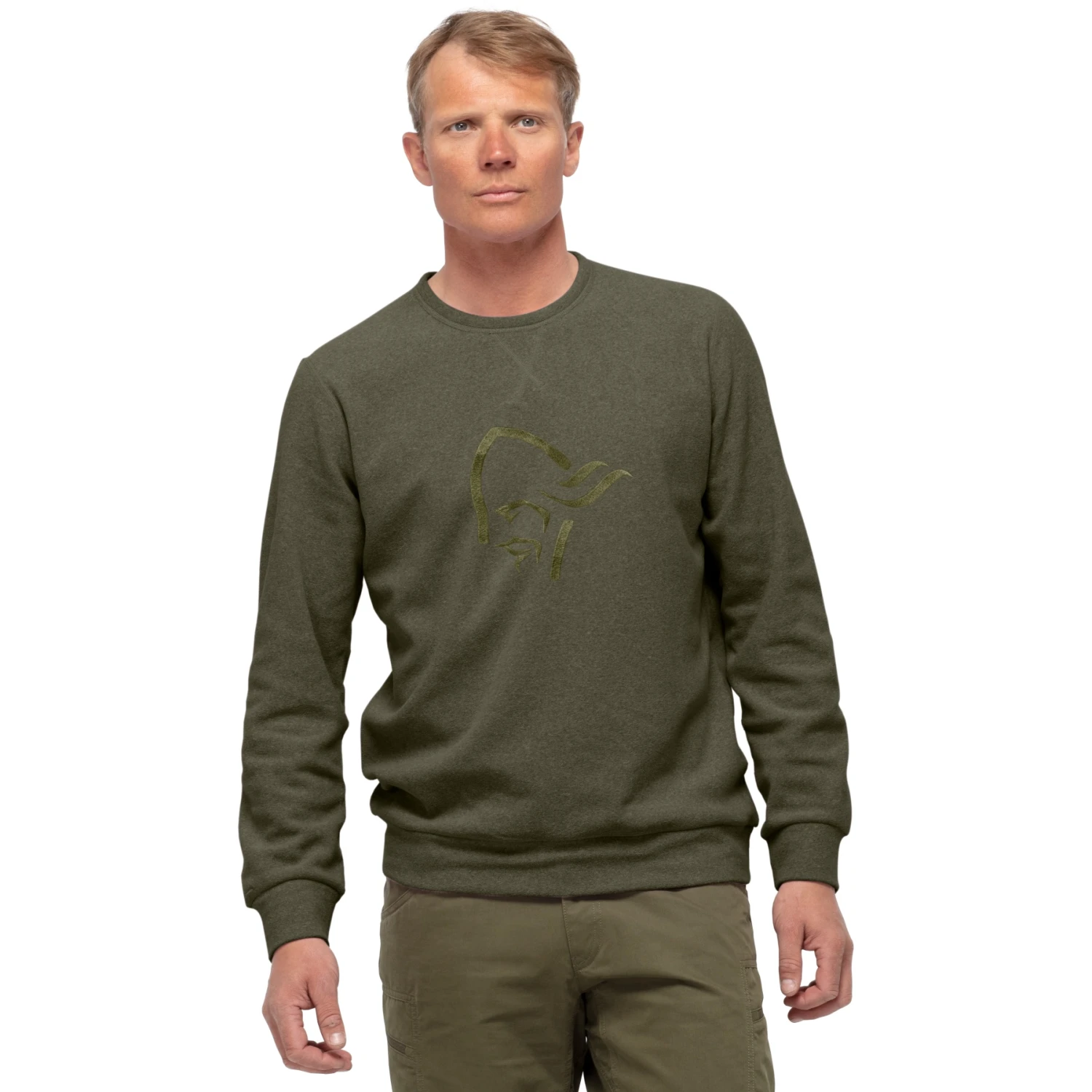 Norrona Crew Neck Sweatshirt Unisex - Olive Night 3 Norrona Crew Neck Sweatshirt Unisex - Olive Night