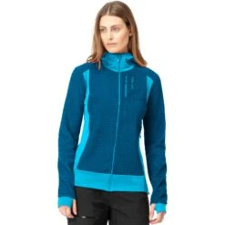 Norrona Falketind Alpha120 Zip Hood Jacke Damen - Aquarius/Mykonos Blue