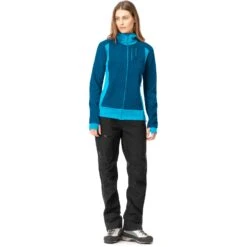 Norrona Falketind Alpha120 Zip Hood Jacke Damen - Aquarius/Mykonos Blue -Norrona norrona falketind alpha120 zip hood women aquarius mykonos blue 4 1517554