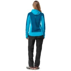 Norrona Falketind Alpha120 Zip Hood Jacke Damen - Aquarius/Mykonos Blue -Norrona norrona falketind alpha120 zip hood women aquarius mykonos blue 5 1517555