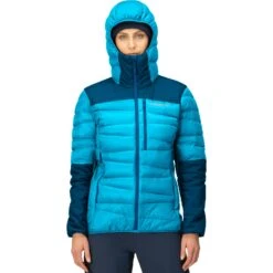 Norrona Falketind Down750 Hood Daunenjacke Damen - Aquarius/Mykonos Blue