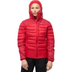 Norrona Falketind Down750 Hood Daunenjacke Damen - True Red