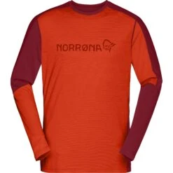 Norrona Falketind Equaliser Merino Round Neck Langarmshirt Herren - Arednalin/Rhubarb