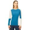 Norrona Falketind Equaliser Merino Round Neck Langarmshirt Damen - Hawaiian Surf/Snowdrop