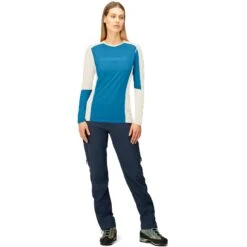 Norrona Falketind Equaliser Merino Round Neck Langarmshirt Damen - Hawaiian Surf/Snowdrop -Norrona norrona falketind equaliser merino round neck shirt women hawaiian surf snowdrop 4 1517606