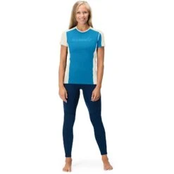 Norrona Falketind Equaliser Merino T-Shirt Damen - Hawaiian Surf/Snowdrop -Norrona norrona falketind equaliser merino t shirt women hawaiian surf snowdrop 4 1517598