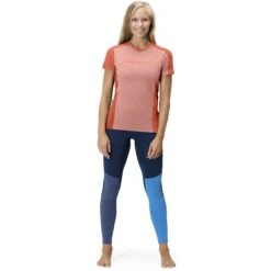 Norrona Falketind Equaliser Merino T-Shirt Damen - Peach Amber/Orange Alert -Norrona norrona falketind equaliser merino t shirt women peach amber orange alert 3 1253642