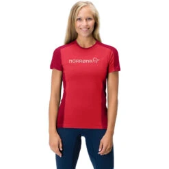 Norrona Falketind Equaliser Merino T-Shirt Damen - True Red/Jester Red