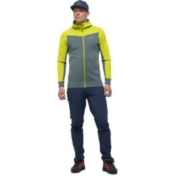 Norrona Falketind Warmwool2 Stretch Zip Hood Jacke Herren - Sulphur Spring/North Atlantic -Norrona norrona falketind warmwool2 stretch zip hood jacket men sulphur spring north atlantic 2 1561000