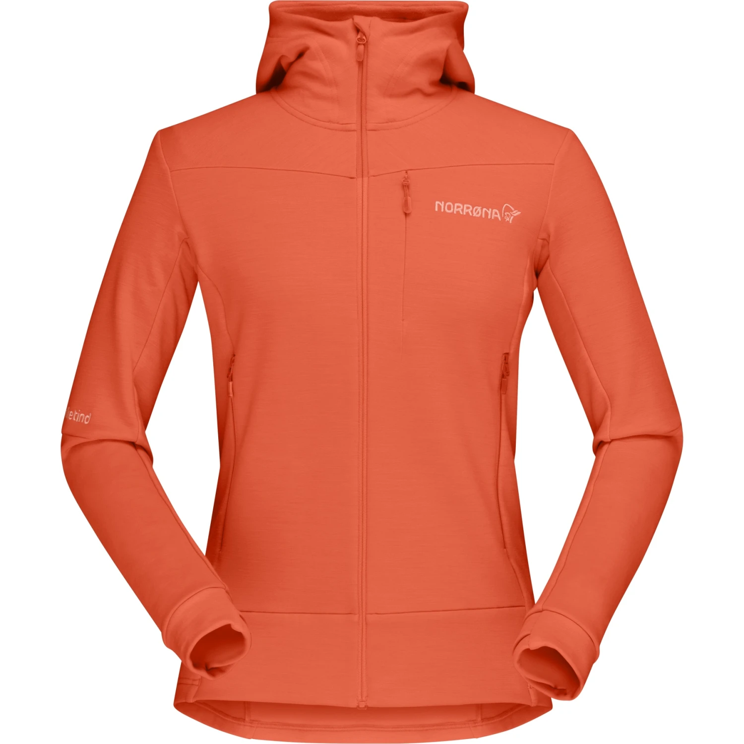 Norrona Falketind Warmwool2 Stretch Zip Hood Jacke Damen - Orange Alert 4 Norrona Falketind Warmwool2 Stretch Zip Hood Jacke Damen - Orange Alert – Bild 2