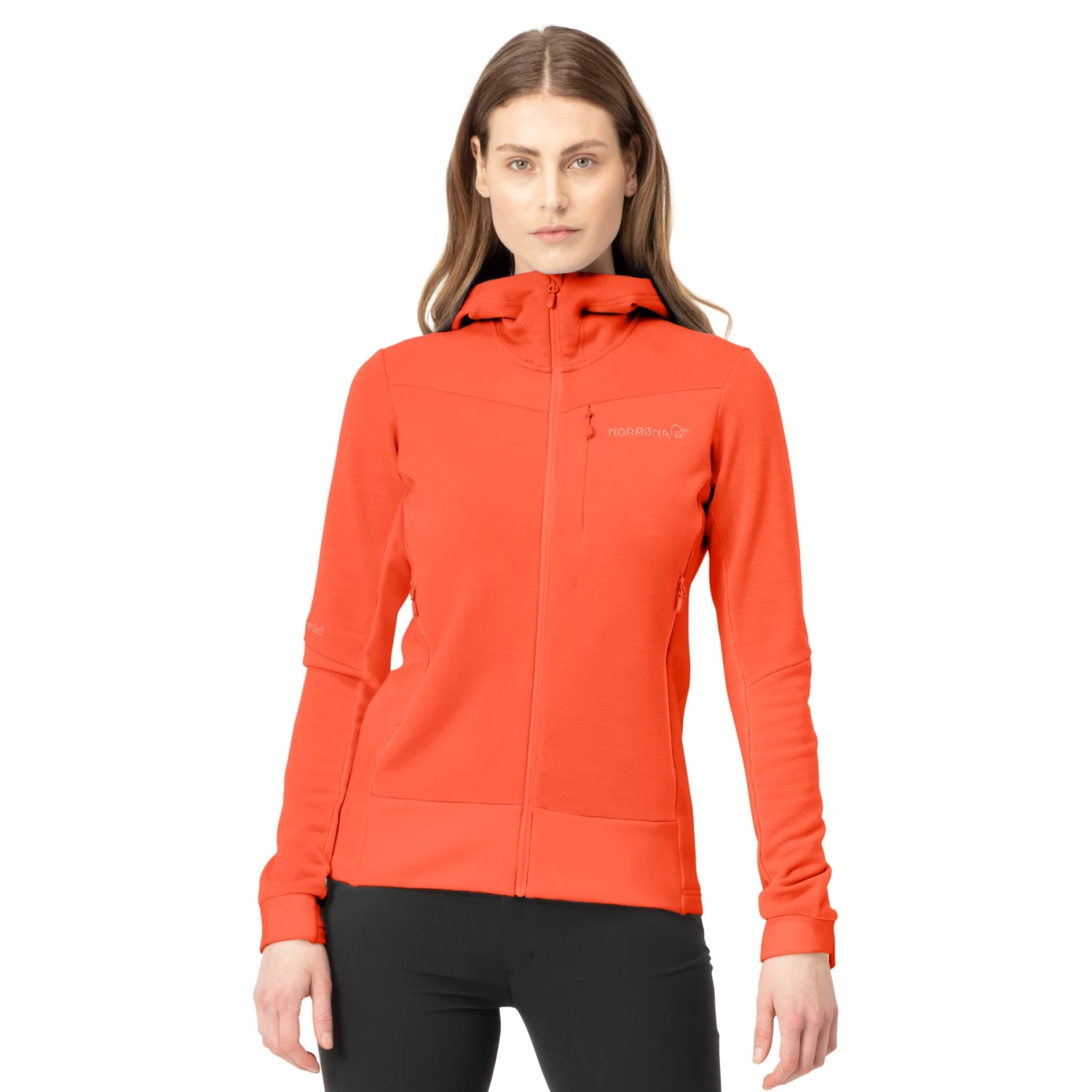Norrona Falketind Warmwool2 Stretch Zip Hood Jacke Damen - Orange Alert 3 Norrona Falketind Warmwool2 Stretch Zip Hood Jacke Damen - Orange Alert