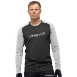 Norrona Fjørå Equaliser Lightweight Langarmshirt Herren - Caviar/Castor Grey