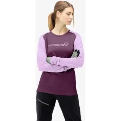 Norrona Fjørå Equaliser Lightweight Langarmshirt Damen - Dark Purple/Violet Tulle -Norrona norrona fjora equaliser lightweight long sleeve shirt women dark purple violet tulle 4 1126762