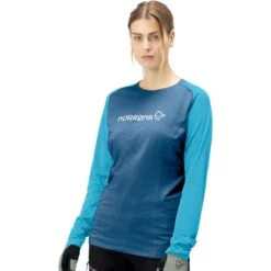 Norrona Fjørå Equaliser Lightweight Langarmshirt Damen - Mykonos Blue/Aquarius