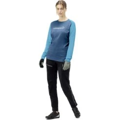 Norrona Fjørå Equaliser Lightweight Langarmshirt Damen - Mykonos Blue/Aquarius -Norrona norrona fjora equaliser lightweight long sleeve shirt women mykonos blue aquarius 3 1254213