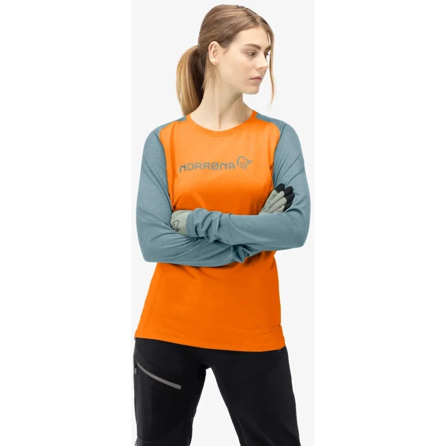 Norrona Fjørå Equaliser Lightweight Langarmshirt Damen - Orange Popsicle/Tourmaline 6 Norrona Fjørå Equaliser Lightweight Langarmshirt Damen - Orange Popsicle/Tourmaline – Bild 4
