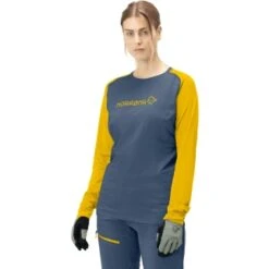 Norrona Fjørå Equaliser Lightweight Langarmshirt Damen - Sulphur/Vintage Indigo