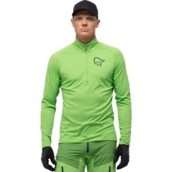 Norrona Fjørå Equaliser Zip Top Langarmshirt Herren - Foliage/Treetop