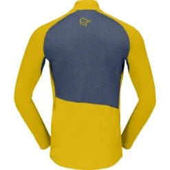Norrona Fjørå Equaliser Zip Top Langarmshirt Herren - Sulphur/Vintage Indigo -Norrona norrona fjora equaliser long sleeve zip top men sulphur vintage indigo 2 1342511