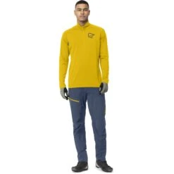 Norrona Fjørå Equaliser Zip Top Langarmshirt Herren - Sulphur/Vintage Indigo -Norrona norrona fjora equaliser long sleeve zip top men sulphur vintage indigo 2 1463007