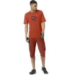 Norrona Fjørå Wool T-Shirt Herren - Rooibos Tea/Indigo Night -Norrona norrona fjora wool t shirt men rooibos tea indigo night model 1 1399796