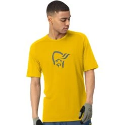 Norrona Fjørå Wool T-Shirt Herren - Sulphur/Vintage Indigo