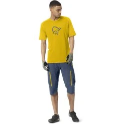 Norrona Fjørå Wool T-Shirt Herren - Sulphur/Vintage Indigo -Norrona norrona fjora wool t shirt men sulphur vintage indigo model 1 1399798