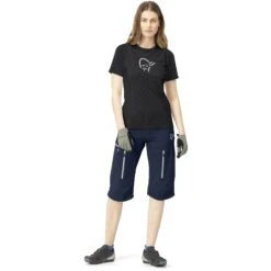 Norrona Fjørå Wool T-Shirt Damen - Caviar -Norrona norrona fjora wool t shirt women caviar model 1 1399779