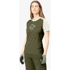 Norrona Fjørå Wool T-Shirt Damen - North Atlantic -Norrona norrona fjora wool t shirt women olive night snowdrop 4 1127023