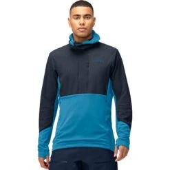 Norrona Lofoten Thermal Pro Hood Pullover Herren - Hawaiian Surf/Indigo Night