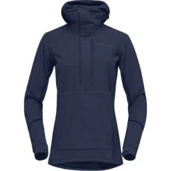 Norrona Lofoten Thermal Pro Hood Pullover Damen - Indigo Night -Norrona norrona lofoten thermal pro hood pullover women indigo night 1 1256023