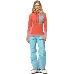 Norrona Lofoten Thermal Pro Hood Pullover Damen - Orange Alert/Peach Amber -Norrona norrona lofoten thermal pro hood pullover women orange alert peach amber 2 1256028