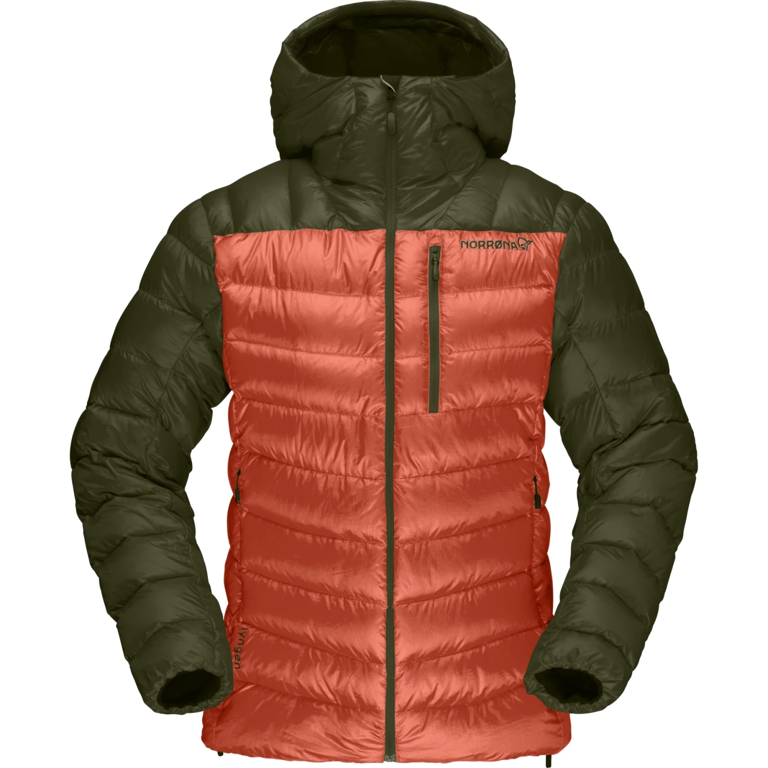 Norrona Lyngen Down850 Hood Daunenjacke Damen - Olive Night/Orange Alert 4 Norrona Lyngen Down850 Hood Daunenjacke Damen - Olive Night/Orange Alert – Bild 2