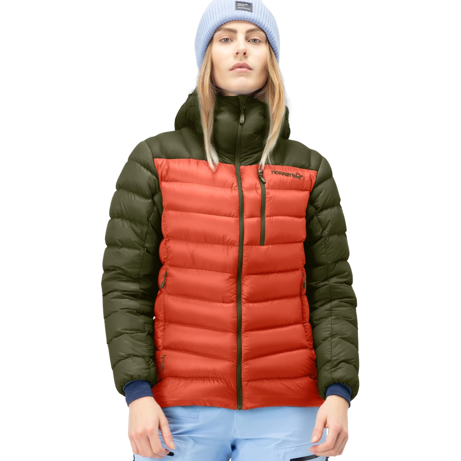 Norrona Lyngen Down850 Hood Daunenjacke Damen - Olive Night/Orange Alert 3 Norrona Lyngen Down850 Hood Daunenjacke Damen - Olive Night/Orange Alert