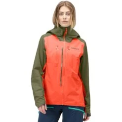 Norrona Lyngen Gore-Tex Jacke Damen - Olive Night/Orange Alert