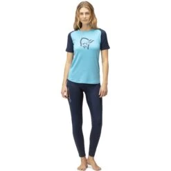 Norrona PureUll T-Shirt Damen - Aquarius/Indigo Night -Norrona norrona pureull t shirt women aquarius indigo night 3 1257812