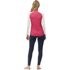 Norrona PureUll Zip Neck Langarmshirt Damen - Honeysuckle/Snowdrop -Norrona norrona pureull zip neck baselayer women honeysuckle snowdrop 4 1257969