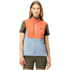 Norrona Senja Aero90 Weste Damen - Flamingo/Blue Fog