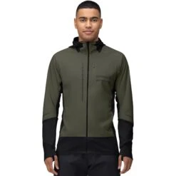 Norrona Senja Alpha90 Zip Hood Jacke Herren - Olive Night