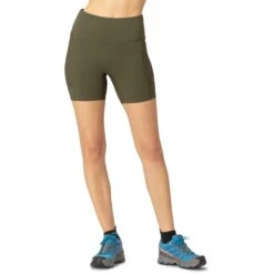 Norrona Senja Equaliser Stretch 6 Inch Leggings Damen - Olive Night/Caviar