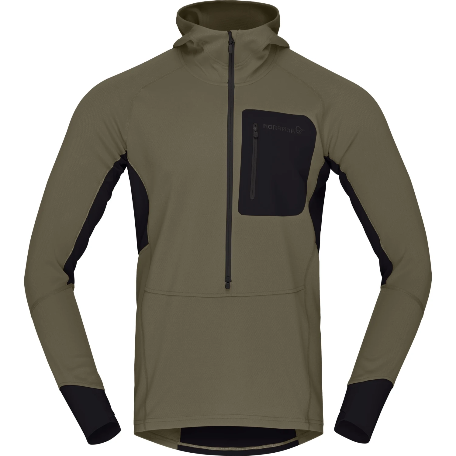 Norrona Senja Warm1 Hood Fleecepullover Herren - Olive Night 4 Norrona Senja Warm1 Hood Fleecepullover Herren - Olive Night – Bild 2