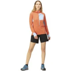 Norrona Senja Warm1 Hood Fleecepullover Damen - Flamingo -Norrona norrona senja warm1 hood women flamingo model 1 1399996