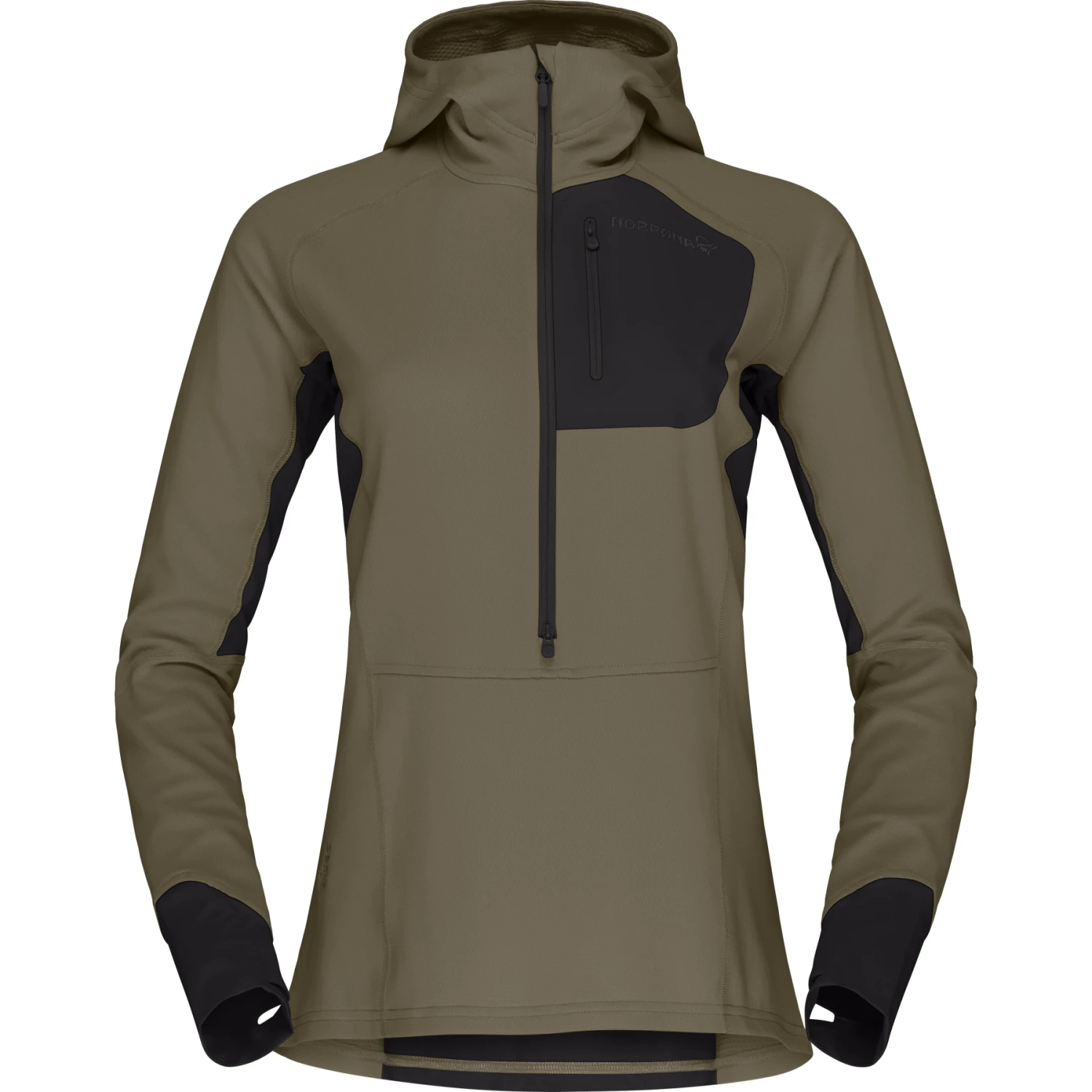 Norrona Senja Warm1 Hood Fleecepullover Damen - Olive Night 4 Norrona Senja Warm1 Hood Fleecepullover Damen - Olive Night – Bild 2